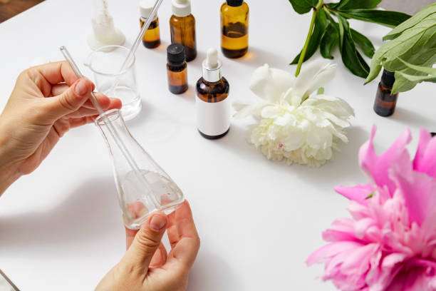 Cosmetology concept and beauty products production, hair oil